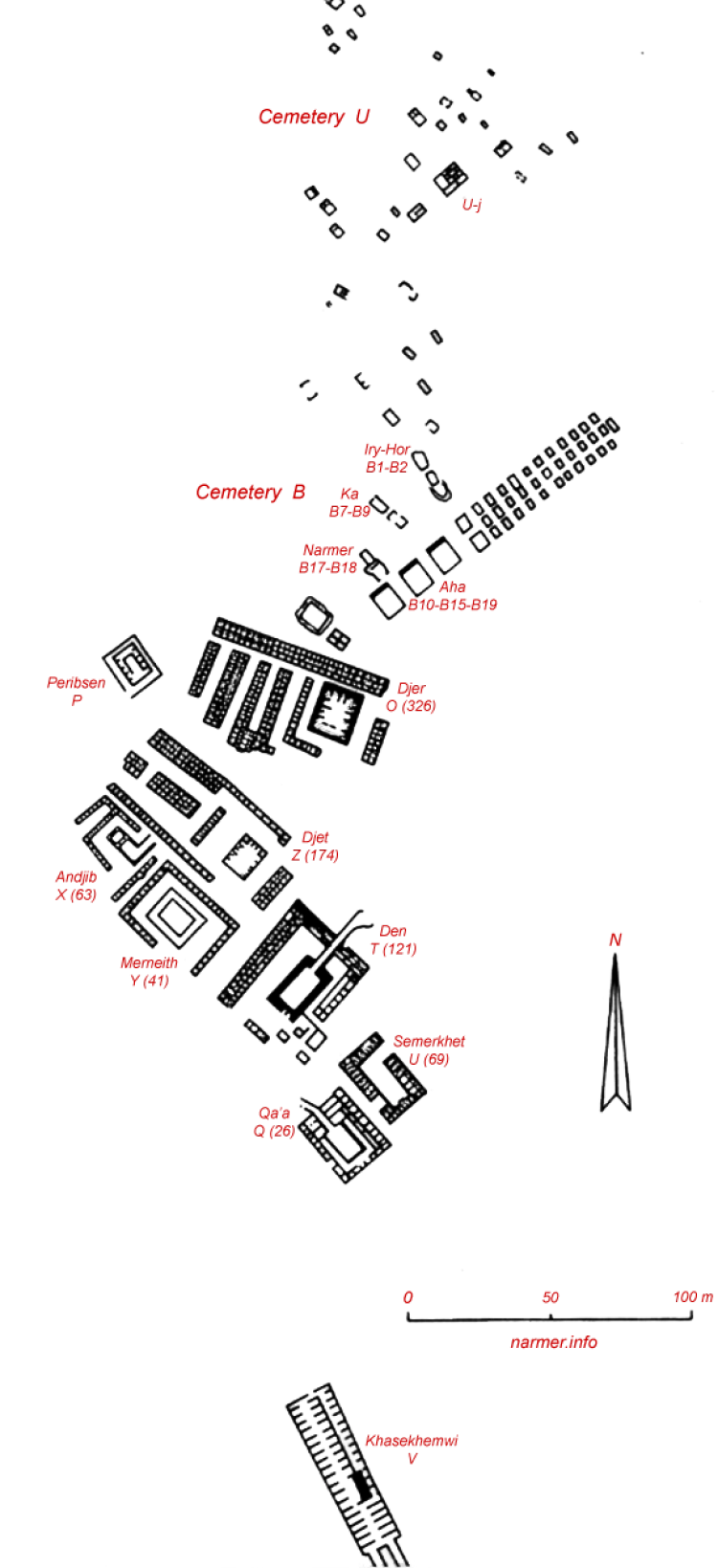 Map of Umm el-Qa’ab, often referred to as the "Mother of Pots"