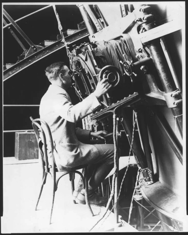 Edwin Hubble at Mount Wilson Observatory in California